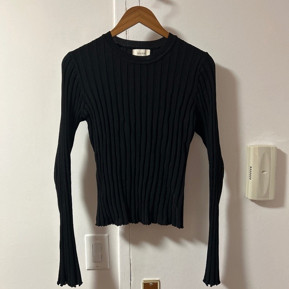 Dissh Ada Black Long Sleeve Knit Top - Picture 1 of 4